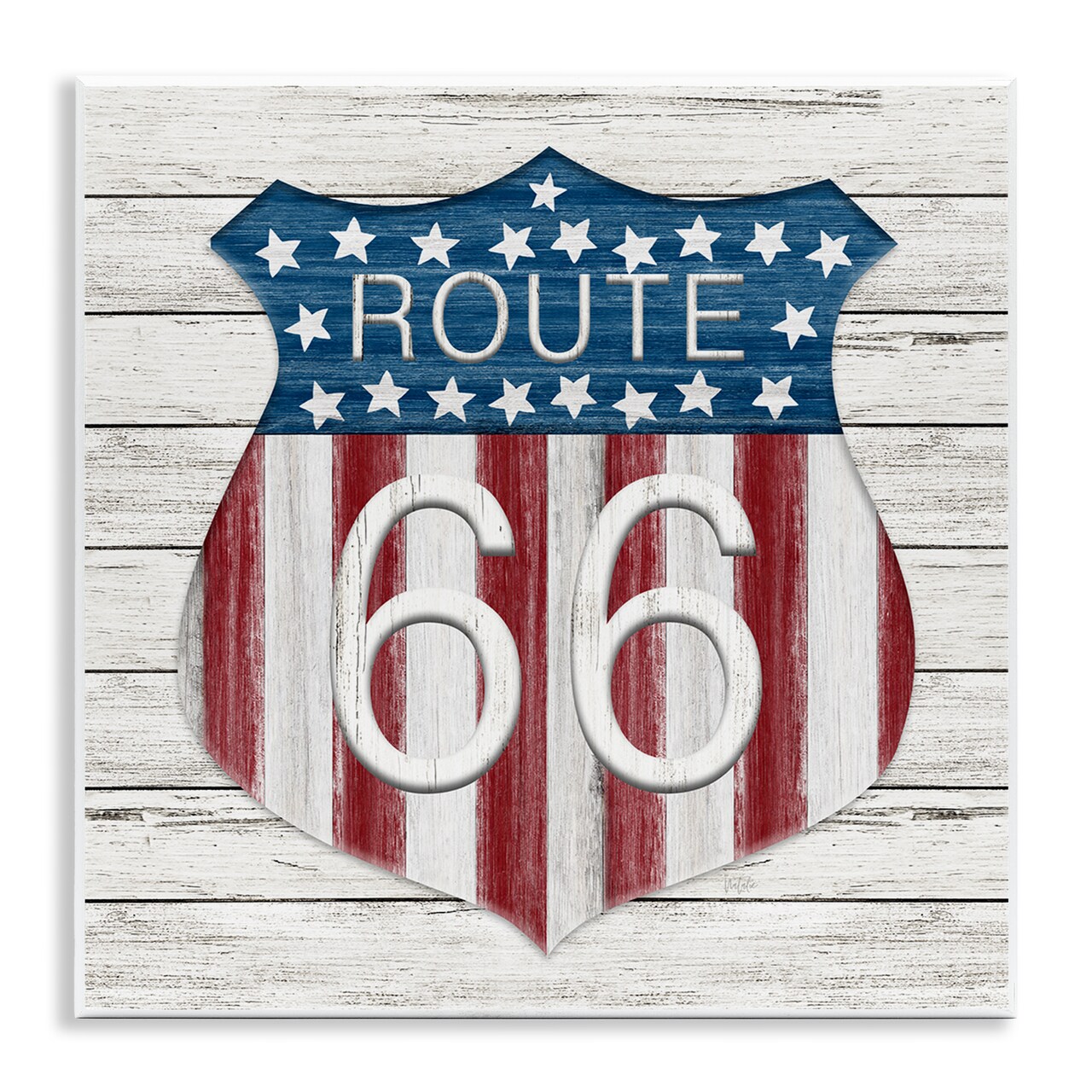 Stupell Industries Rustic Route 66 Wall Plaque Art Design by Natalie Carpentieri